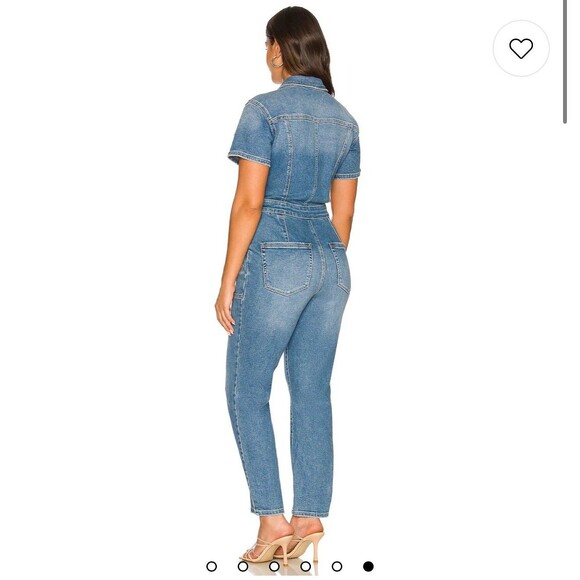 GOOD AMERICAN Fit For Success Stretch Denim Jumpsuit small NWT - Picture 7 of 7